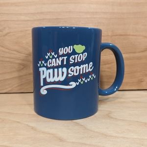 'Can't Stop Pawsome' blue ceramic mug from Build-a-Bear Cubscription Winter 2020